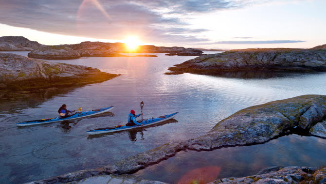 Two people in kayaks