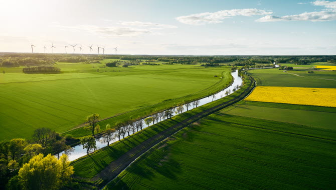 Drone photo over Göta Kanal