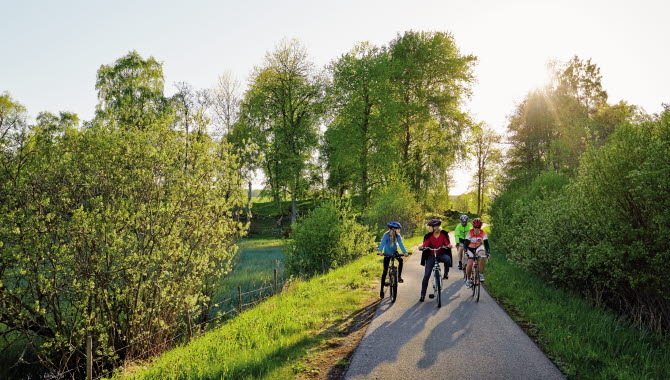 cyklist on a small summer road